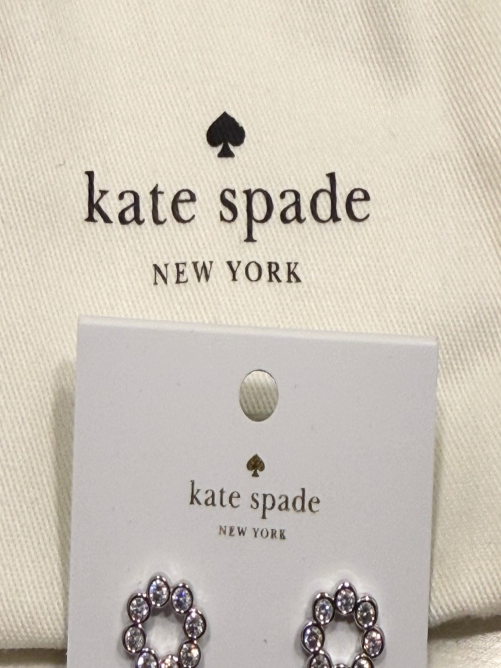 NWT Kate Spade Full Circle Cubic Zirconia Silver Stud Earrings
